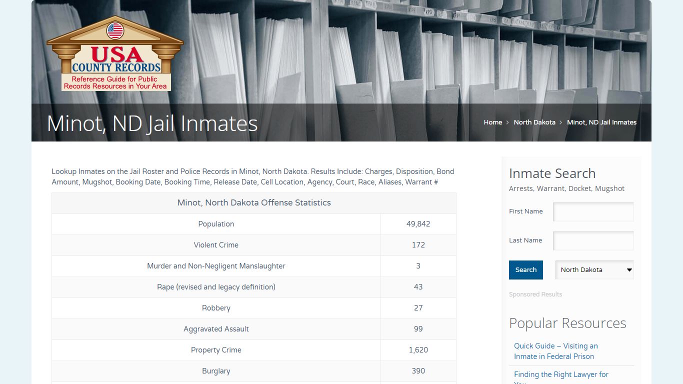 Minot, ND Jail Inmates | Name Search